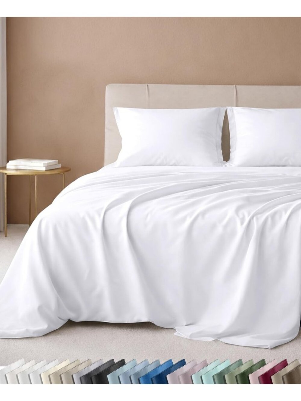 Luxury 600 Thread Count King Size Sheet Set - Soft, Durable, White Bedding